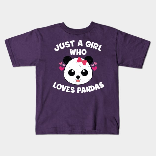 Panda Love Girl Kids T-Shirt by PixelArt